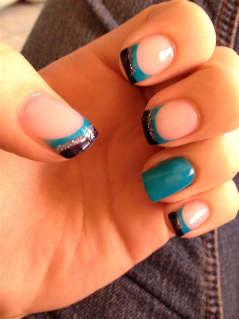 black and turquoise nail designs